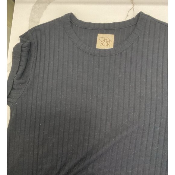 Chaser Black Midi Ribbed Bodycon Dress Size L - Picture 3 of 5